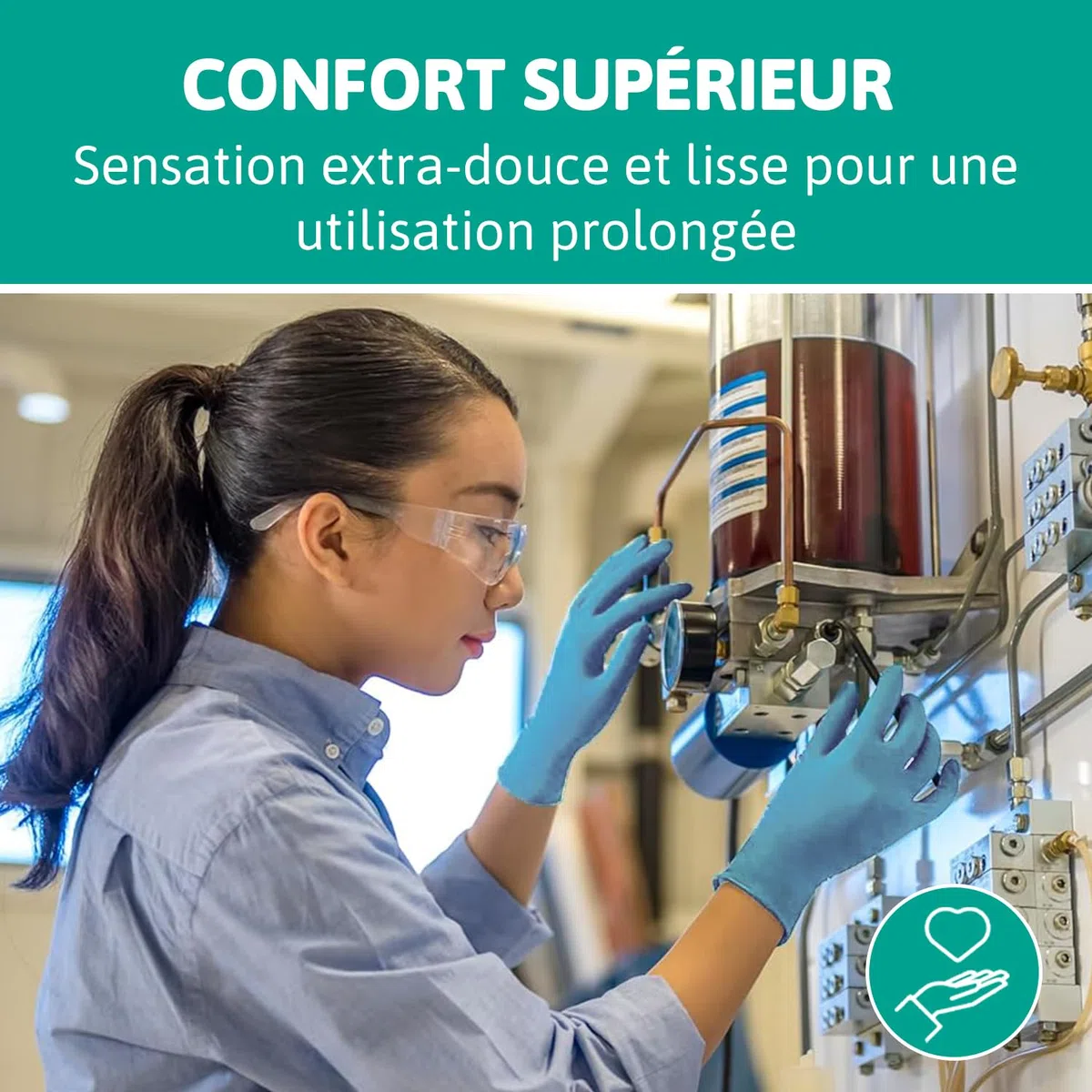 Ansell TouchNTuff 92-665 Gants Jetables en Nitrile, Non Poudrés, Haute Protection Chimique et Mécanique, Contact Alimentaire, Sécurité Industrielle, Sans Latex, Bleu, Taille S (100 Gants)