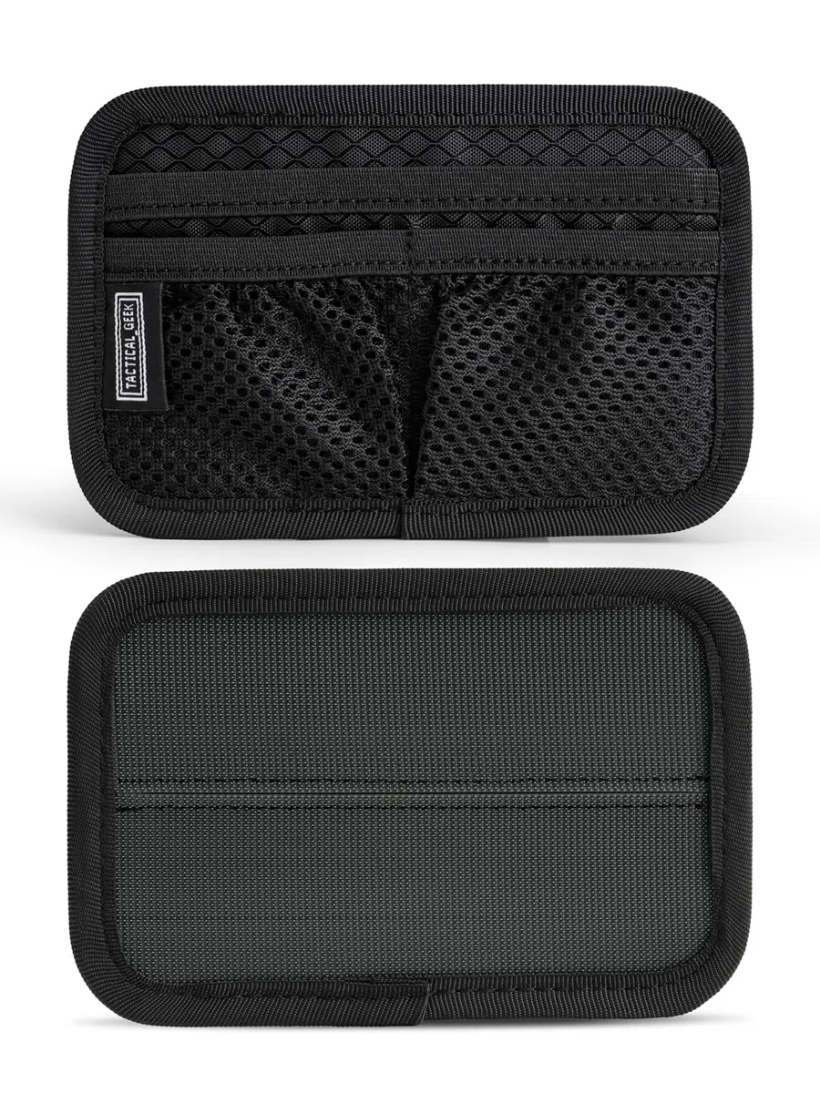 TACTICAL GEEK TCM3 Mini Tableau Organisateur EDC, Accessoires De Sac À Dos avec Poche Ouverte & Poche en Maille, Panneau D'insertion avec Crochet Et Boucle Modulaires pour Transport Quotidien, Noir