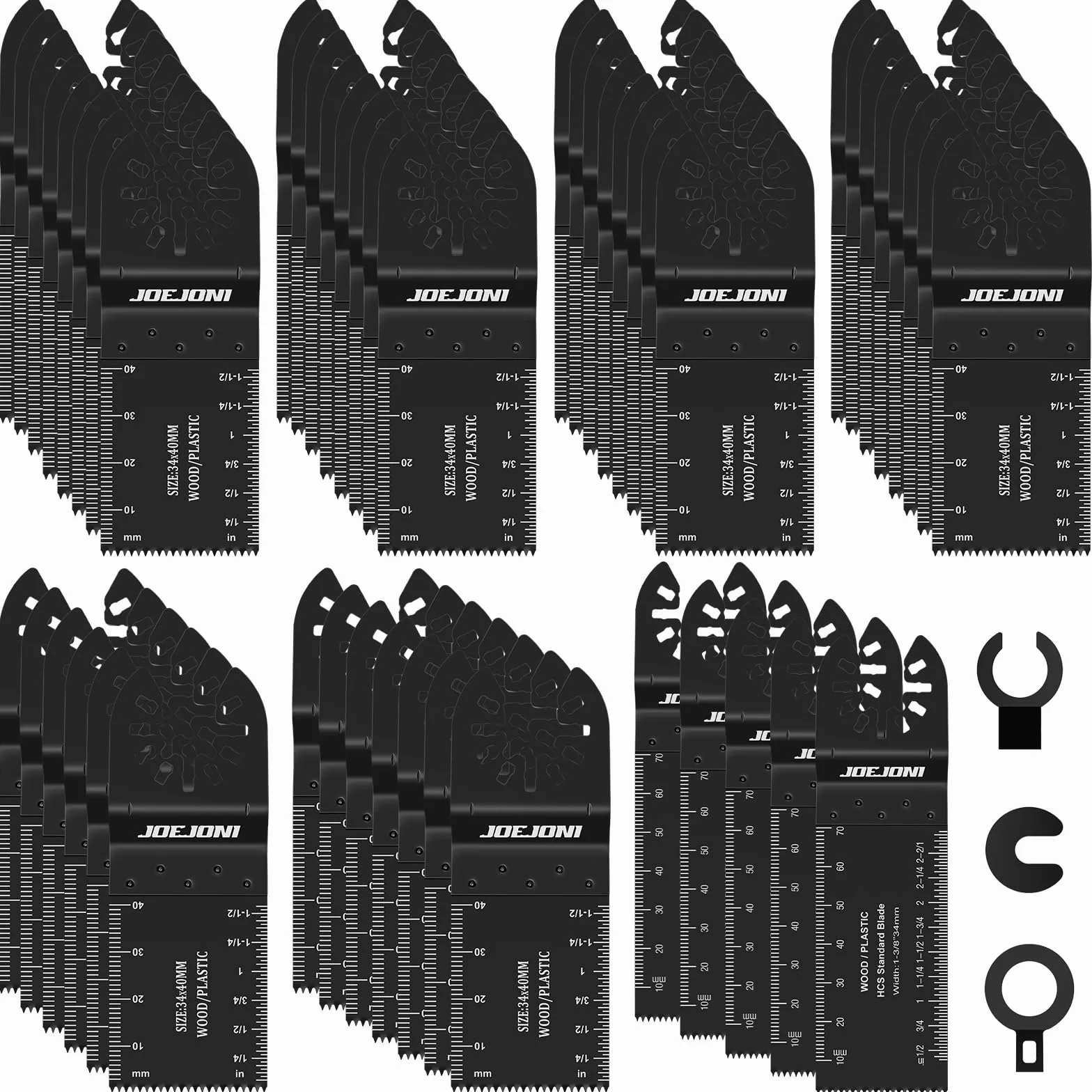 Lot de 53 lames de scie multitool, Lames de scie oscillantes universelles, Ensemble d'accessoires pour outils multifonctions, Lames pour outils oscillants pour Fein Multimaster, Milwaukee