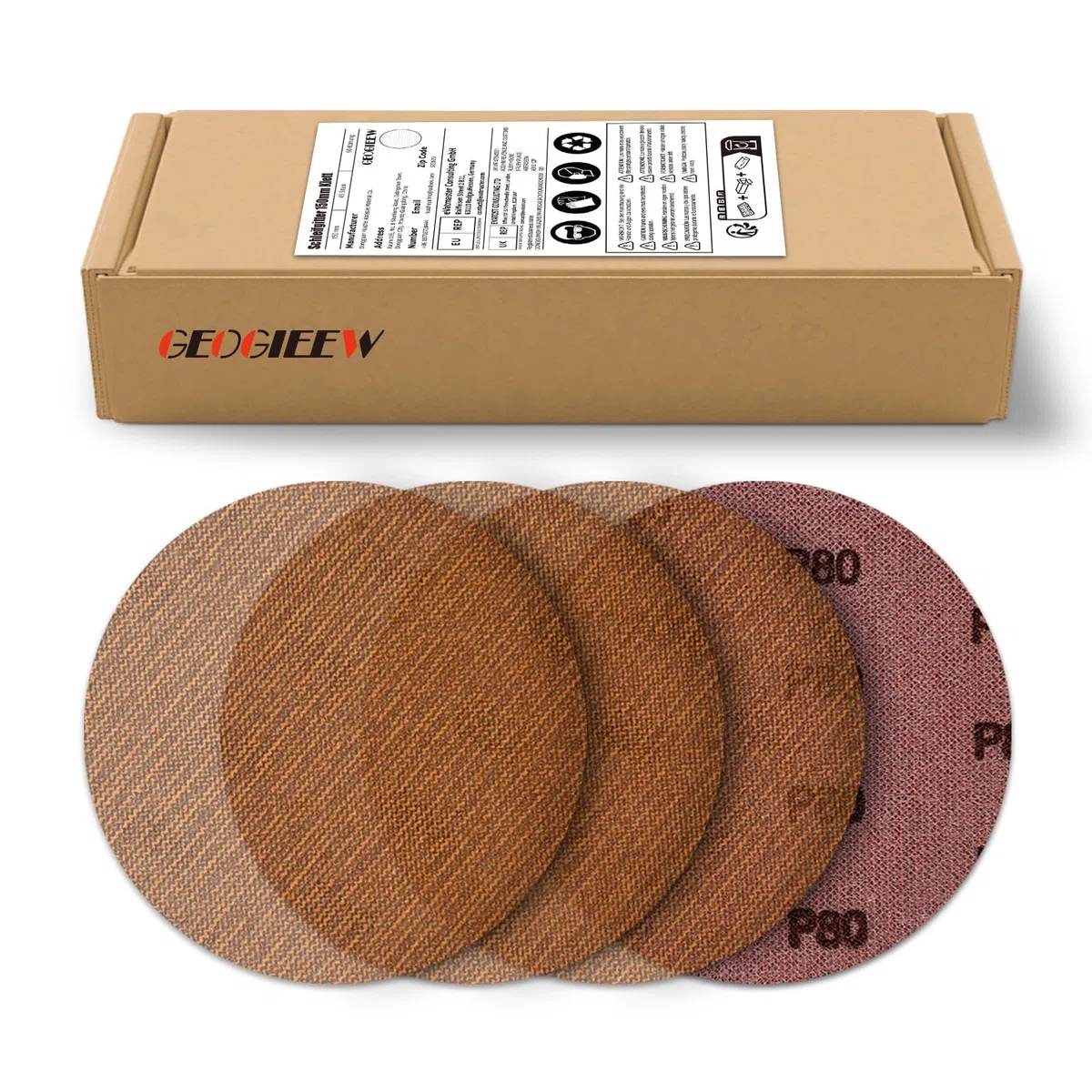 Disque Abrasif 150mm Papier à Poncer Carrosserie - 50 Pièces Grains 60/80/120/180/240 | Idéal pour Ponceuses Cloisons Sèches Durable Efficace