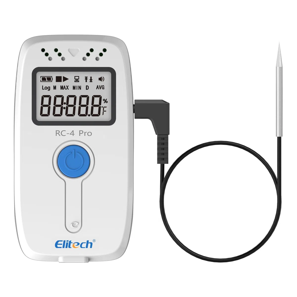 Elitech RC-4 Pro Enregistreur de Température USB, Data Logger pour Réfrigérateur Médical, Stockage Vaccins, Surveillance Chaîne du Froid 64 000 Données, Exportation Auto PDF/CSV