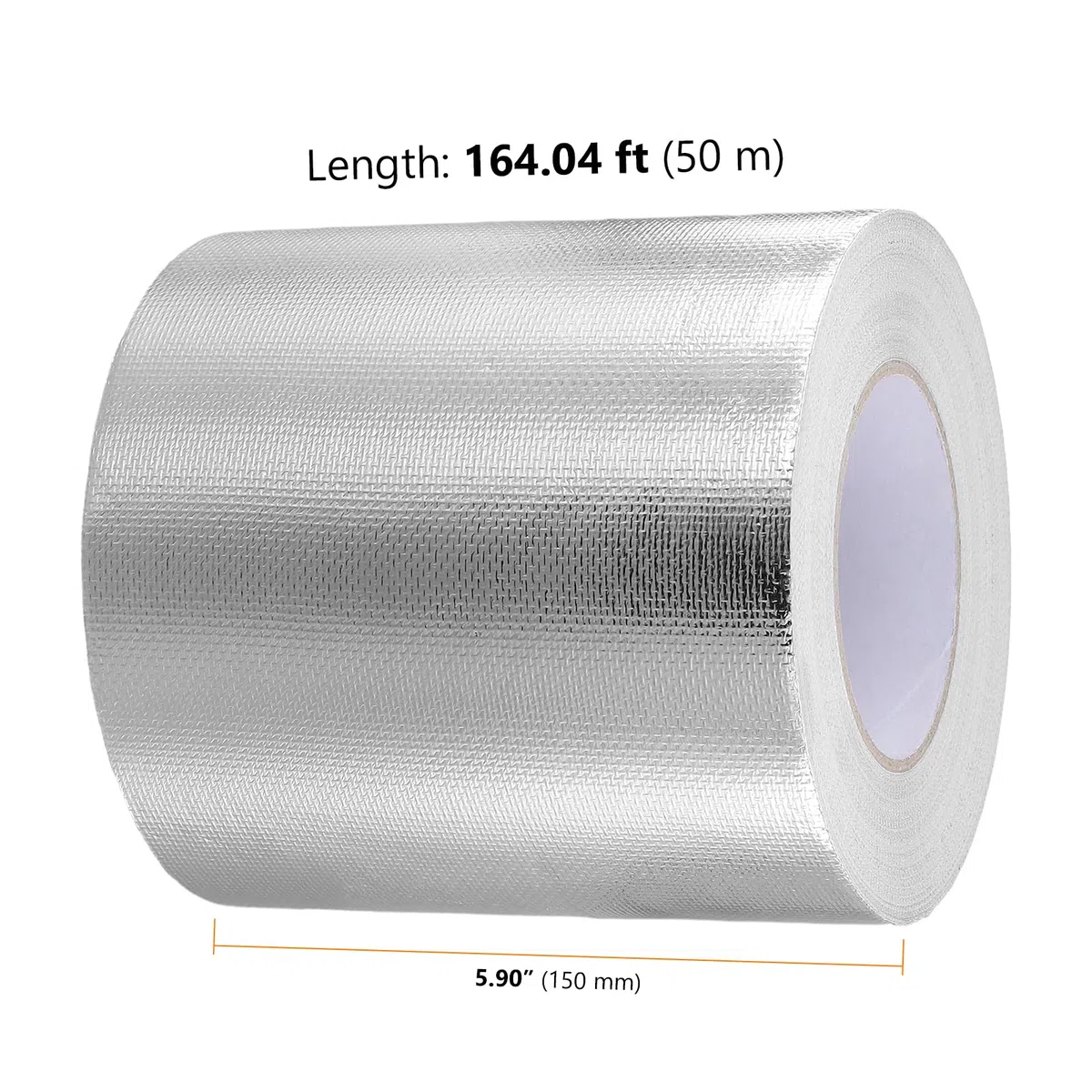 Ruban adhésif en aluminium, 150 mm x 50 m, résistant à la chaleur, étanche, pour tuyaux et gouttières, argenté