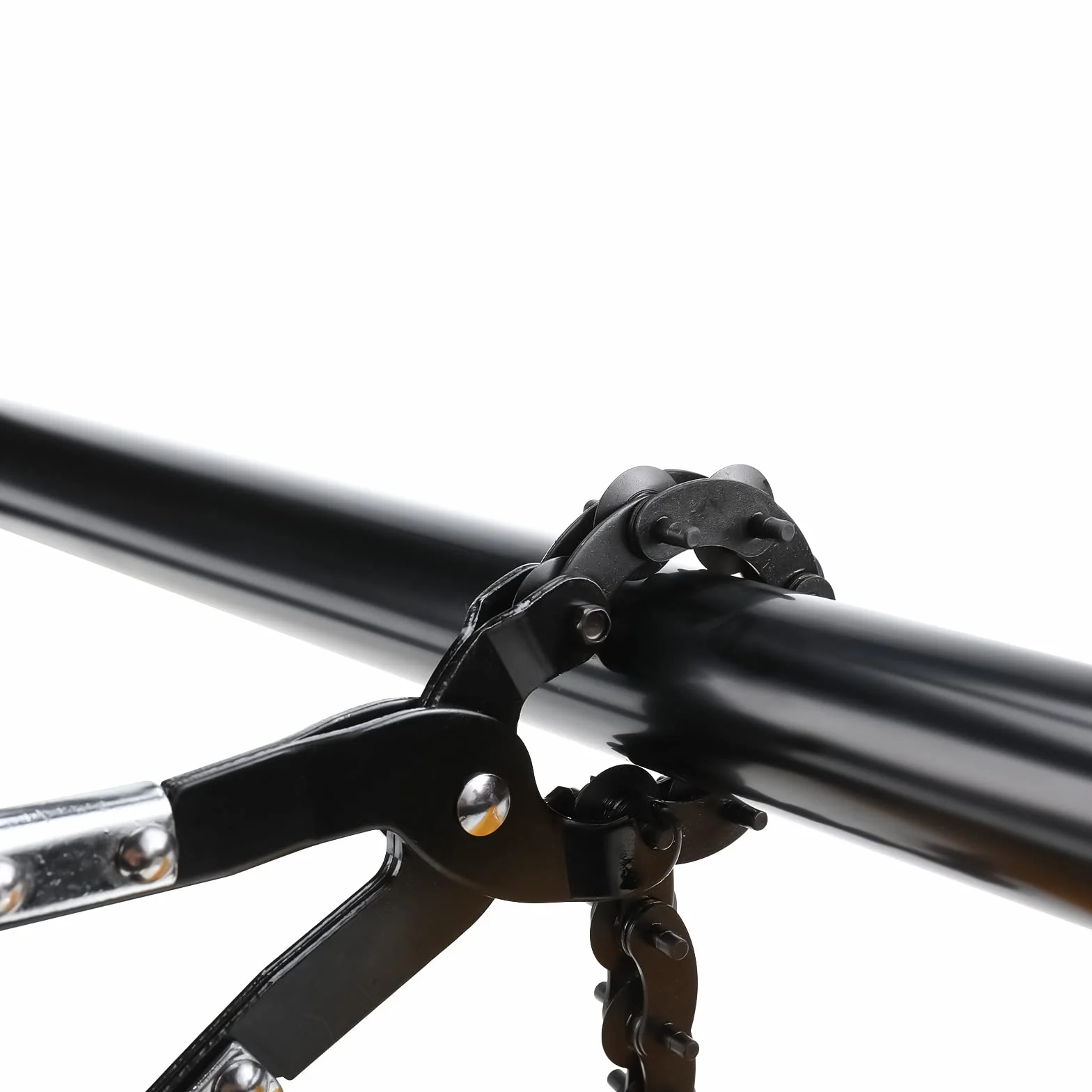 BOOMSTART Coupe-tuyau d'échappement, Outil de coupe de tuyau en acier au carbone, Coupe-tuyau universel à chaîne pour tuyau de diamètre 3/4 pouce à 3 pouces, Coupe-tuyau d'échappement avec 15 lames à
