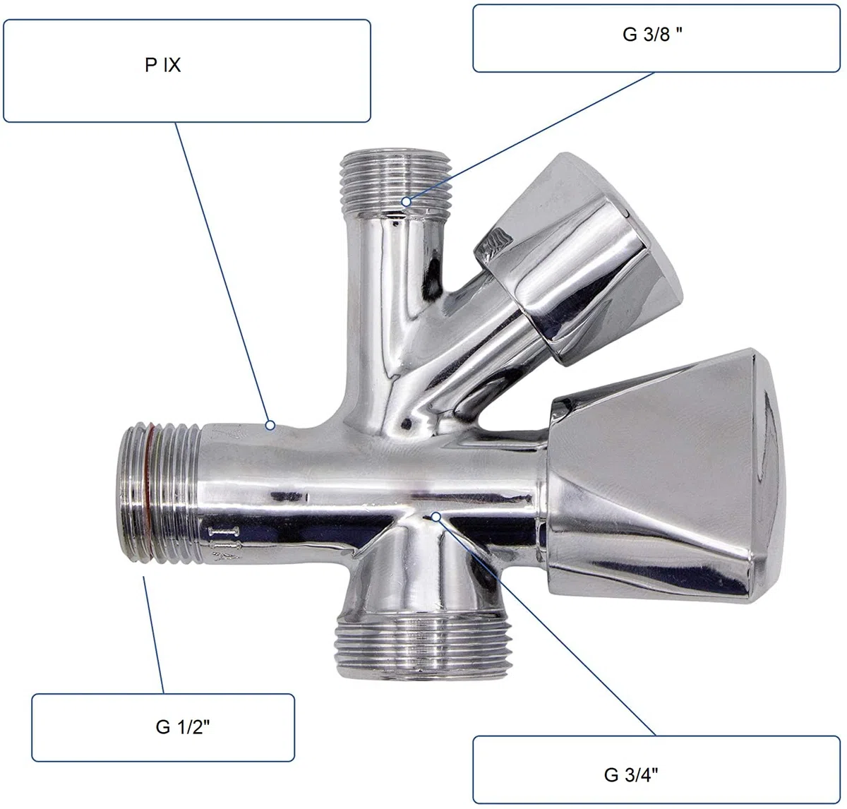 Schell | Robinet Équerre Combiné d'arrêt Universel 437011, 1/2, DN 15 Vanne d'angle combinée Auto-Étanche en laiton chromé pour machine à laver et lave-vaisselle.