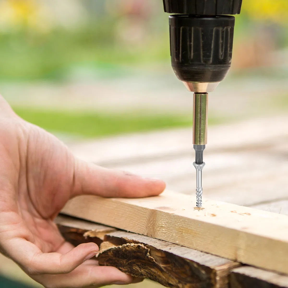 TCO - Vis pour terrasse 5x50 acier inoxydable A2-200 vis pour planches + 1 embouts T25 - Idéales pour Extérieur (construction de terrasses & en bois de construction, abris de jardin etc.)