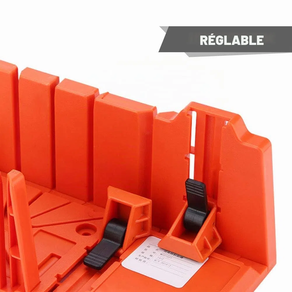 Boîte à Onglets en Plastique, Extensible en Largeur, ABS Haute Résistance, pour Scie à Onglet et Scie à Main
