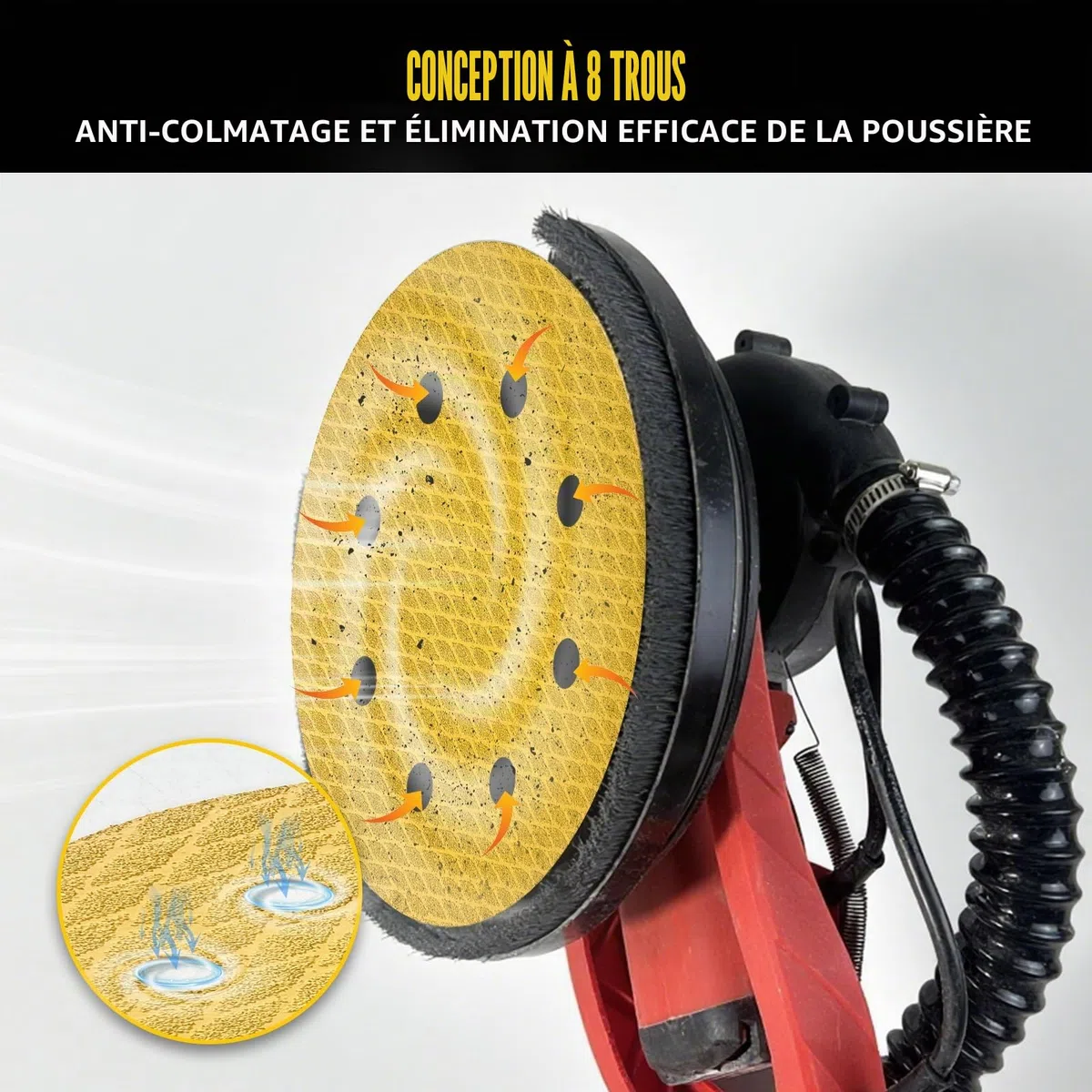 40 Pièces Disque Abrasif 180mm Papier Poncage Grains 60/80/120/240 - Compatible avec Ponceuse à Sec et Murale