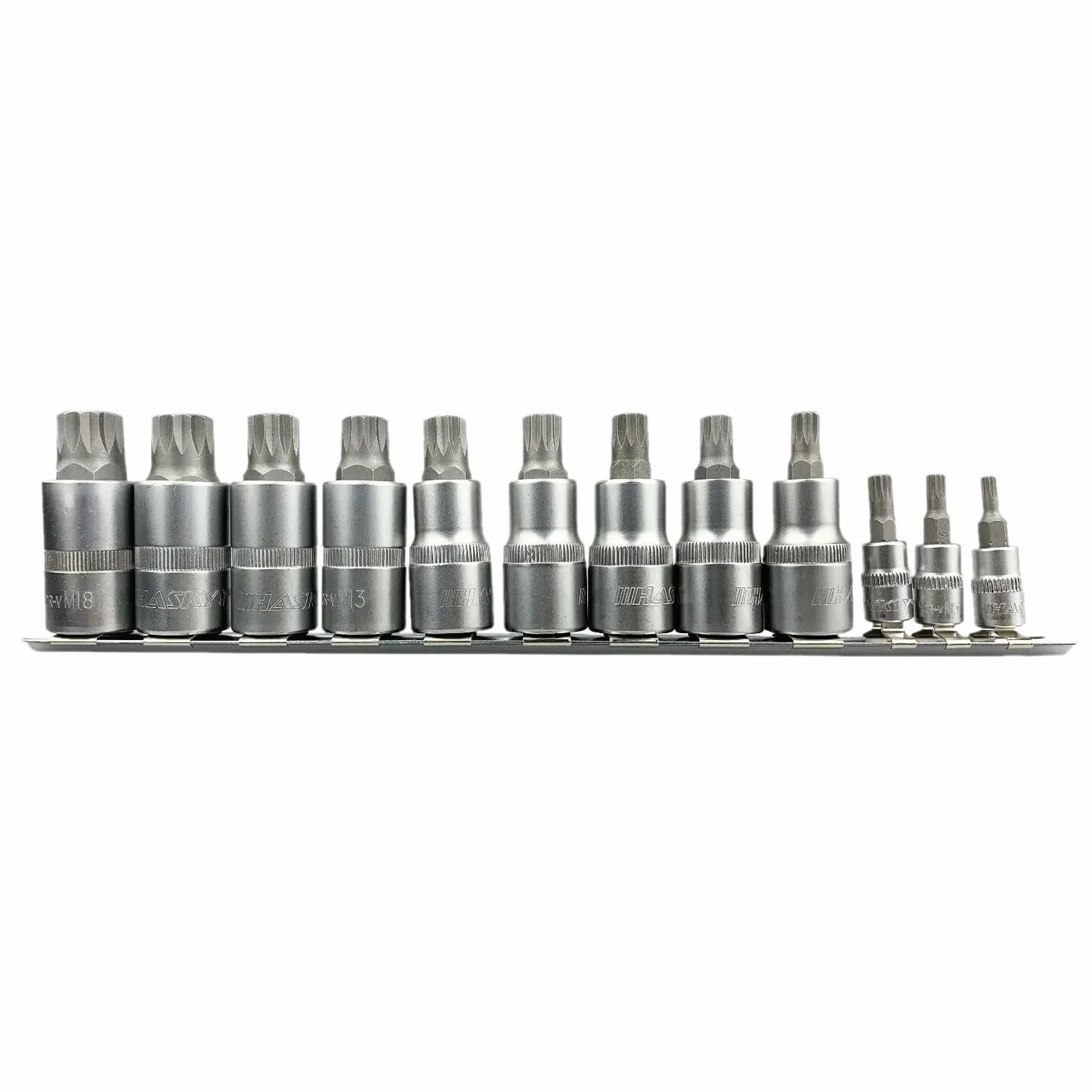 HASKYY Lot de 12 douilles à denture multiple M4 M5 M6 M8 M9 M10 M11 M12 M13 M14 M16 M18