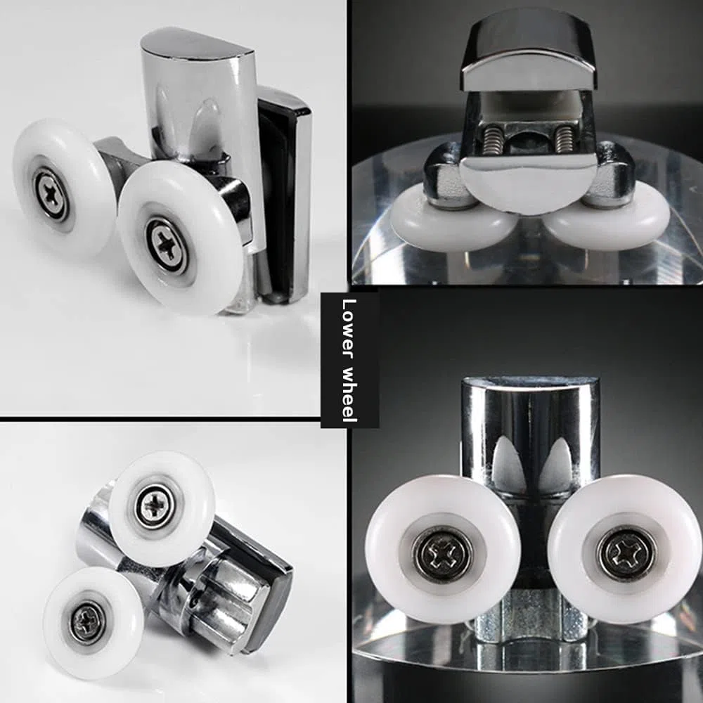 Roulettes de Porte de Douche,23 mm Roues en Haut ou en Bas(2top+2bottom) | porte Coulissante Douche pour Cabine Salle de Bains Porte en Verre