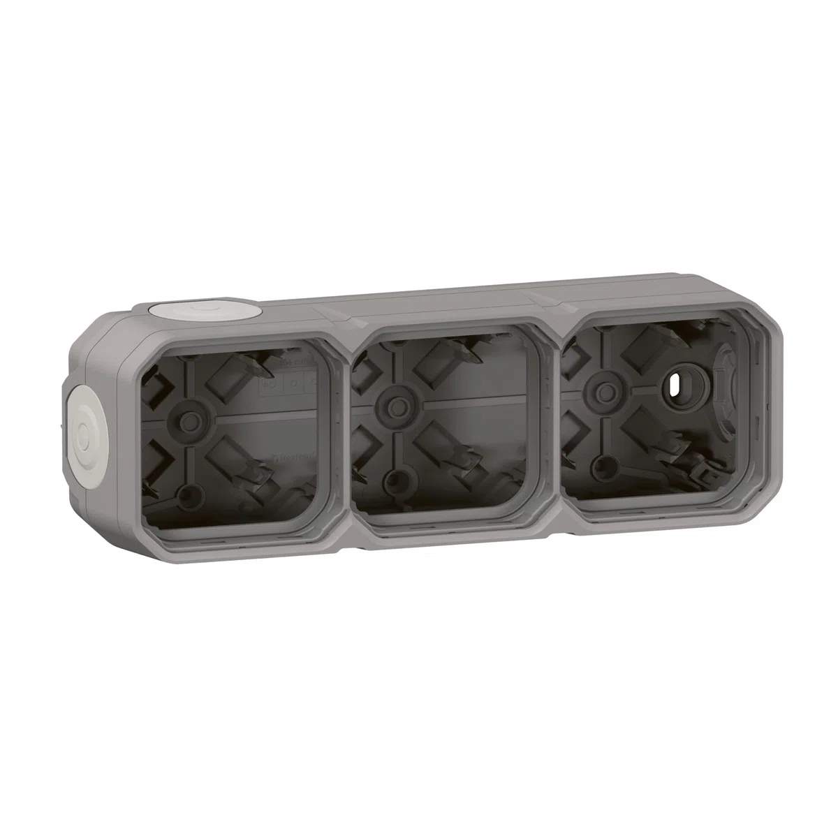 boitier saillie - 3 postes - horizontal ou vertical - gris - legrand plexo 069680l