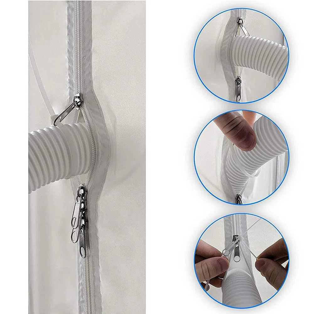 Kit Calfeutrage Climatiseur Mobile Porte Fenetre 300-560cm, pour Climatiseurs, Sèche-linge et Déshumidificateurs Tuyau évacuation Calfeutrage Fermeture éclair, Facile a Installer (porte 90x210 cm)