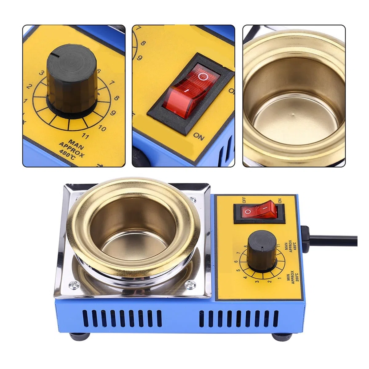 Pot de soudure, Plaque de bain à dessouder 150W, bain de soudure électrique réglable de 50mm, Pot à souder sans plomb(220)