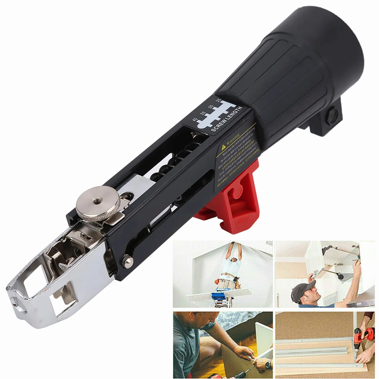 Pistolet à ongles automatique à chaîne en matériau exquis, pistolet à vis adaptateur en alliage d'aluminium, mur de séparation pour plaques de plâtre