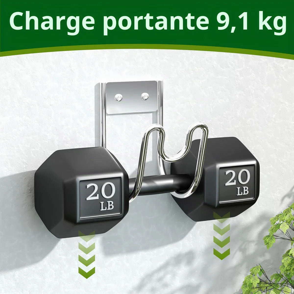 Support de Tuyau en Acier Inoxydable 304 : Support Mural pour Tuyau d’Arrosage – Porte-Tuyau pour Tuyau d’Eau, Rallonge Électrique et Tuyau d’Aspirateur | 1 Pièce