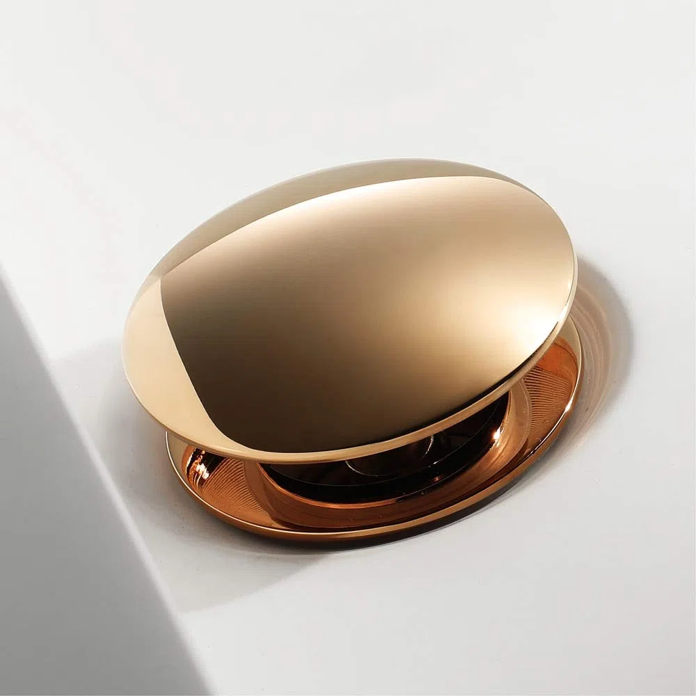 Kibath L480671 Bonde Clic Clac Universelle Or Rose Bonde Push-up de Lavabo Bidet Écrou 1 1/4 Fabriqué en Laiton