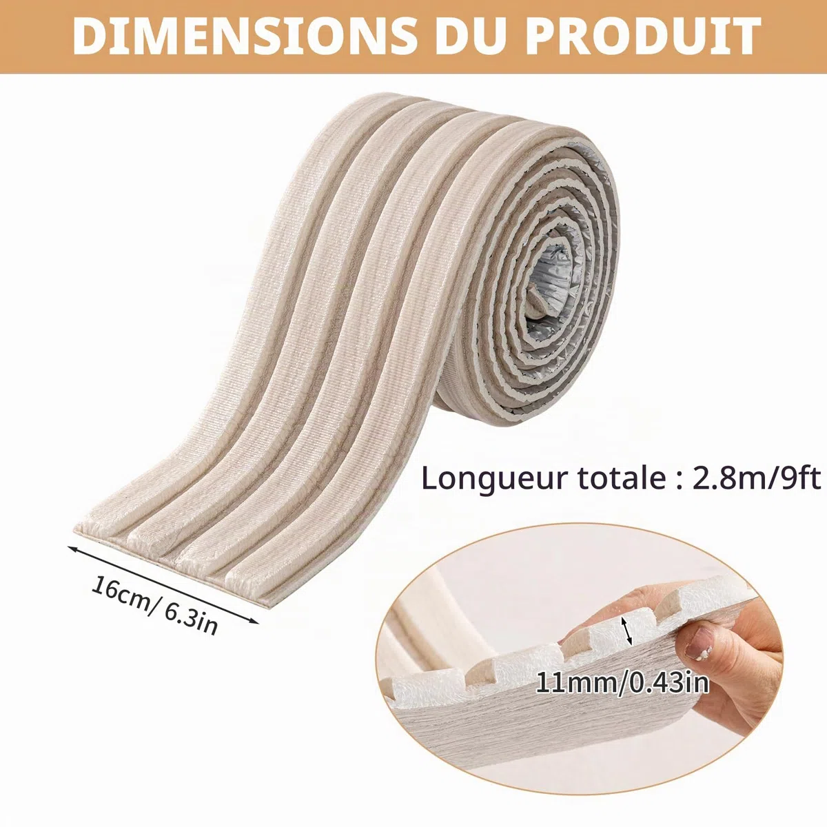Panneaux muraux rembourrés pour chambre d'enfant, 2,8 m auto-adhésifs anti-collision, protection murale 3D pour chambre à coucher, revêtement mural de 1,1 cm d'épaisseur pour lit pour chambre à