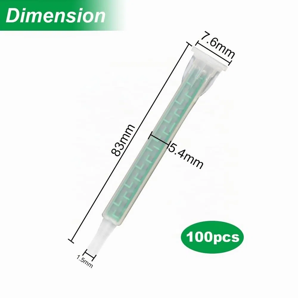 100PCS Buses de Mélange Carrées de Pistolet à Colle AB 1:1/2:1 Tubes Mélangeurs Statiques F6-16 Tube de Mélange AB Buses Mélangeuses pour Cartouche de Colle AB de 50 ml Pistolet Adhésif AB