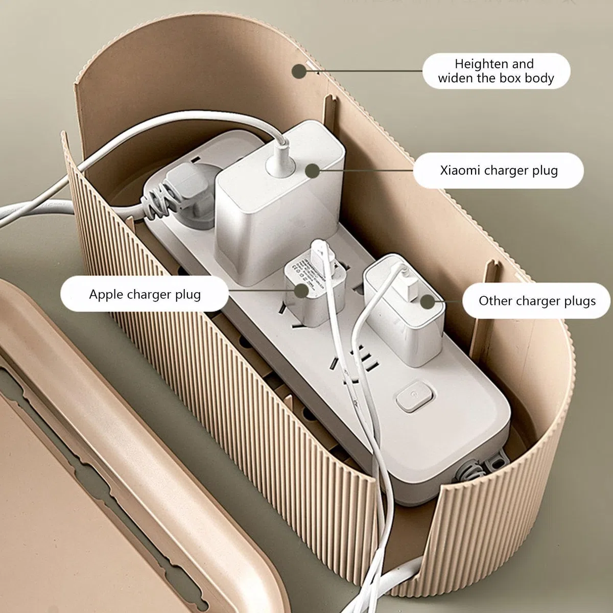 Boîte de Gestion des câbles, Boîte Cache Câble, Boite Rangement Cable, Rangement Câbles, Cable Management Box, Boîte de Rangement pour Câbles Les Câbles, Garder Les Câbles Bien Rangés, Brun
