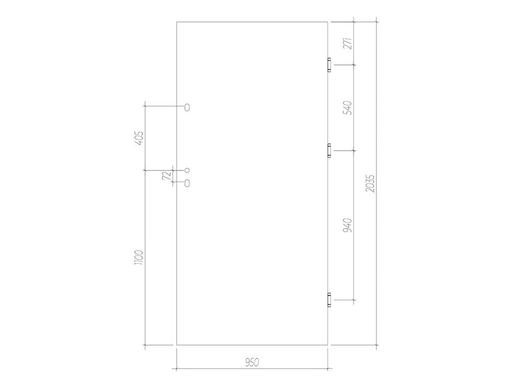 Vente-unique - Porte d'entrée en acier pleine H207 x L100 cm effet chêne - épaisseur 55 mm - poussant gauche - AGUEDA