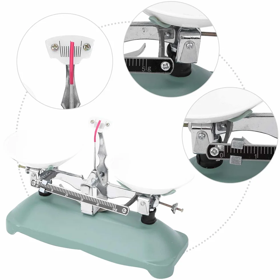 Balance Mécanique 100/500 Grammes avec Plateau de Balance Kit de Poids 10g 20g 50g 100g 200g Poids(100g)