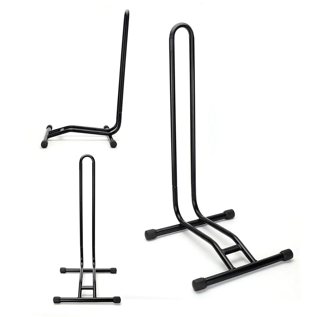 homelikesport Bike Stand Steel Bike Floor Stand Upright Bike Storage Space Saver Suitable for Mountain Bike, Road Bike, for Bicycle with Wheel Diameter Max 29 inches