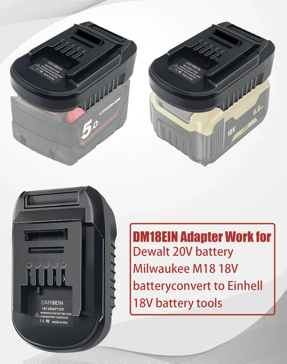 URUN Adaptateur convertisseur de batterie Dewalt pour Milwaukee Convertisseur de batterie vers outil électrique Einhell Adaptateur de batterie pour outils électriques Einhell (adaptateur DM18EIN