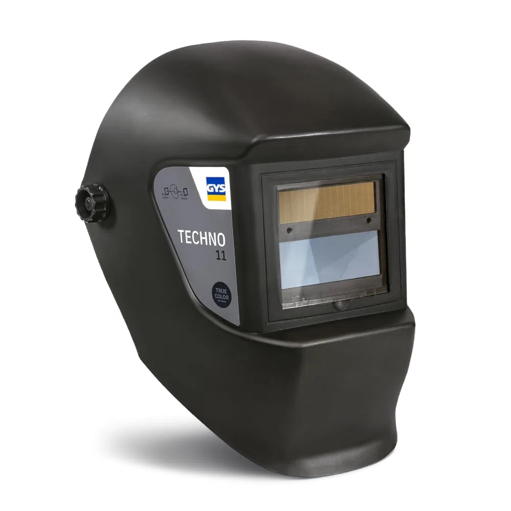 GYS, Masque de Soudage LCD TECHNO 11 True Color, Teinte 3/11, Champ de Vision 100x49mm, Assombrissement Auto 0,60ms, Classe Optique 1/1/1/1, pour MMA, TIG, MIG/MAG