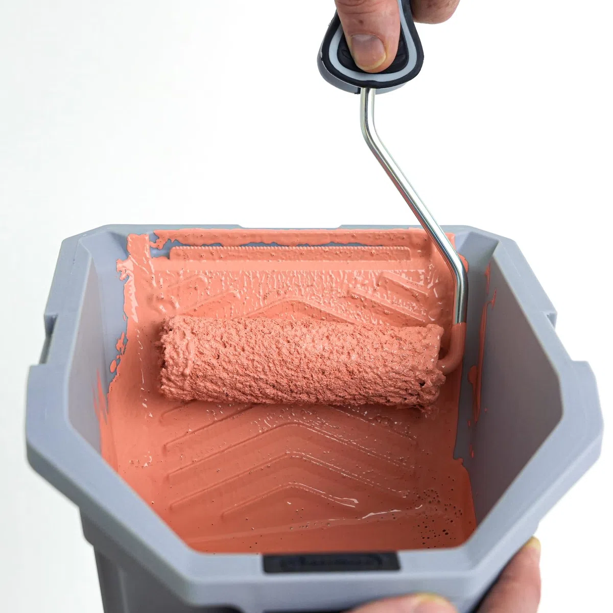 ROLLINGDOG Seau à peinture et gobelet à peinture de 100 mm avec support magnétique et sangle auto-agrippante, capacité de 1 l avec grille de chargement, peinture portable multi-positions pour projet