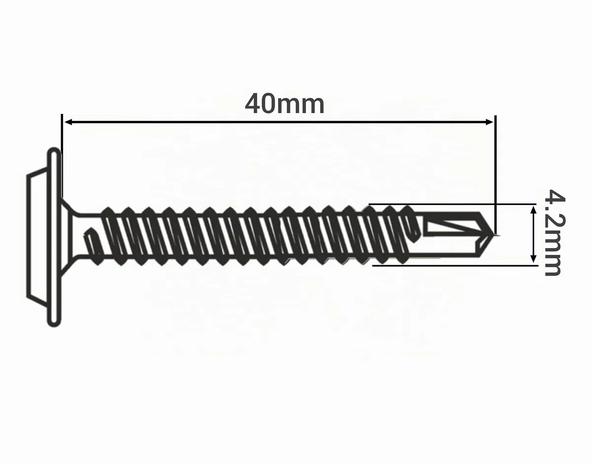 SKIR'CO (150 pièces) Vis Autoperceuses Peintes 4,2 x 40 mm, Vis Tôle, Tête Bombée Modifiée PH (Gris Anthracite RAL 7016)