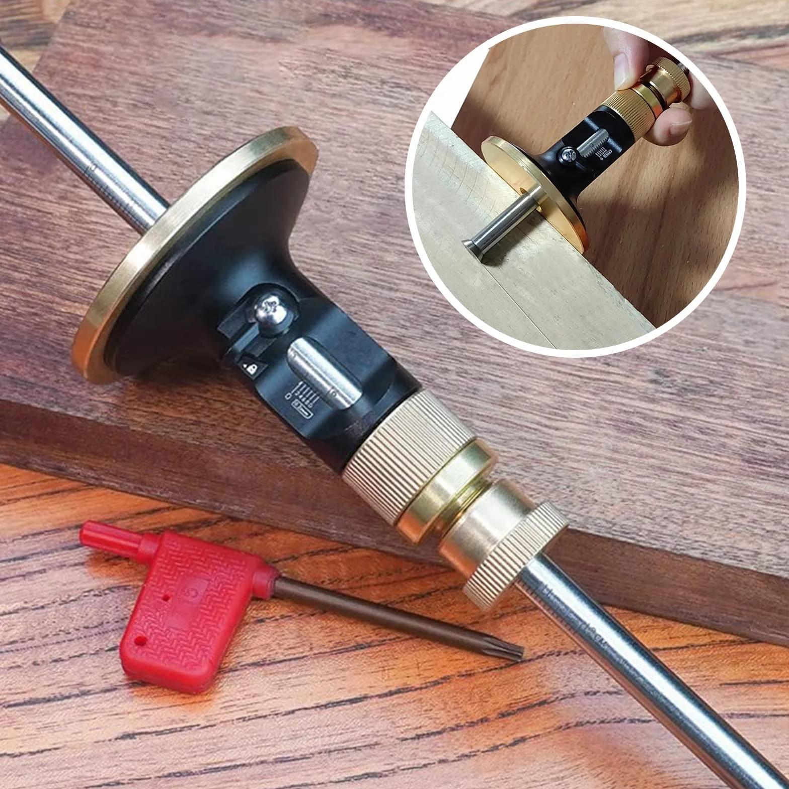Outil de traçage - Couteau de menuiserie - Outil de menuiserie - Marquage des roues - Pour bois dur (alliage d'aluminium et laiton)