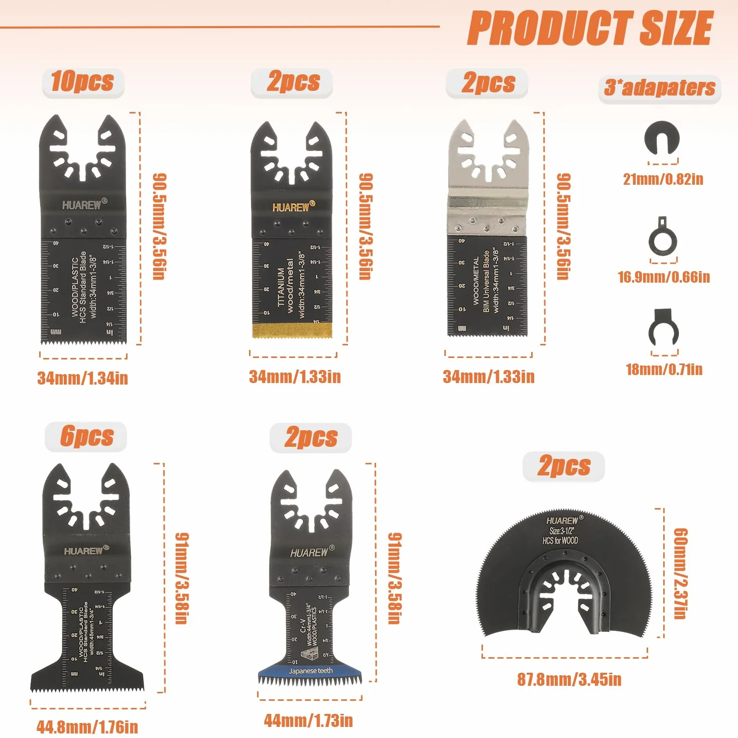 27 Pcs Outil Multifonction Lame Scie Oscillante, Universelle Saw Blades Accessoires pour Plastique, Bois, Métal, Compatible avec Fein Multimaster, Makita, Ryobi, Milwaukee, Dremel et plus