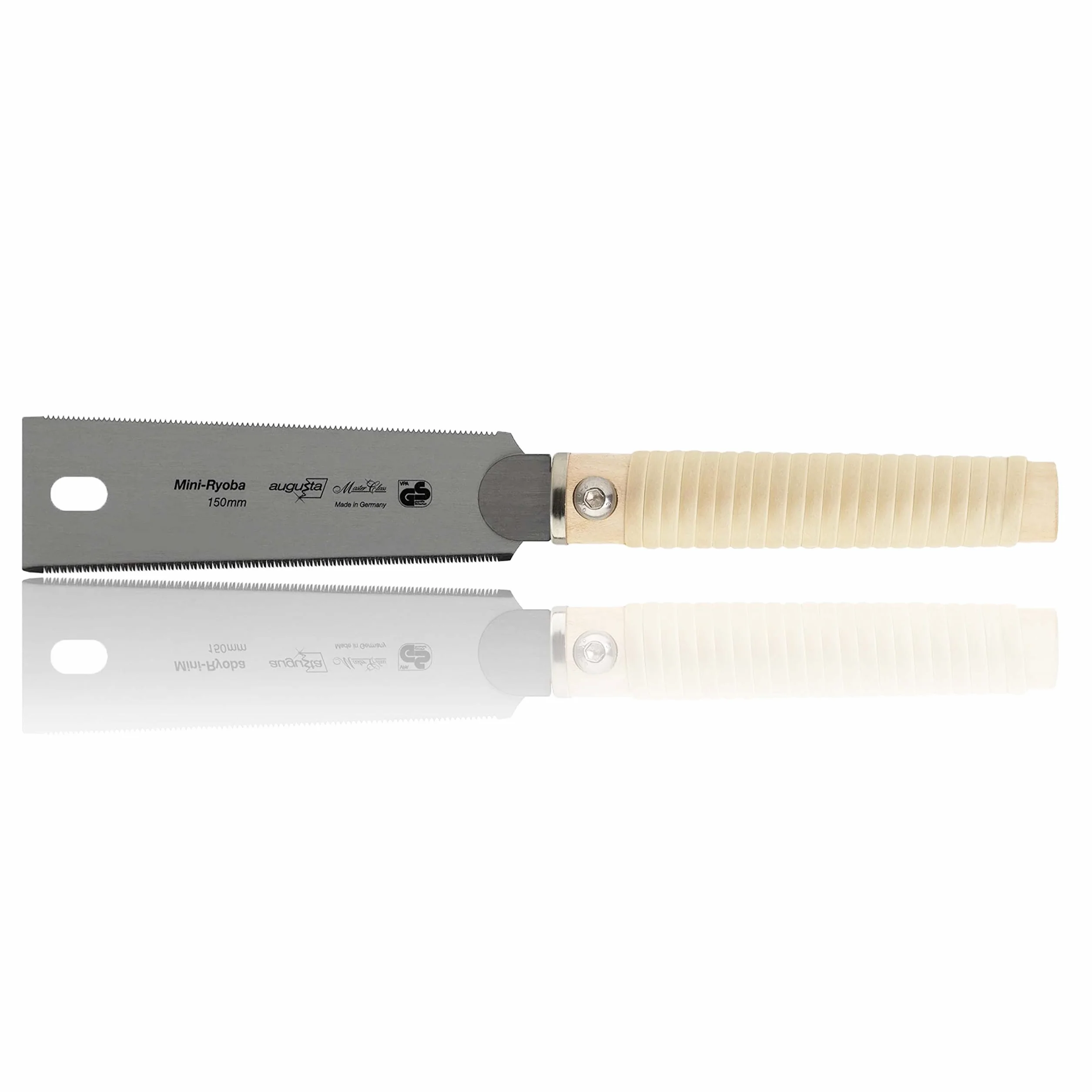 Augusta-Heckenrose scie japonaise Mini Ryoba 150 mm I Scie traditionnelle acier C75 découpes fines et grossières I Scie à bois dentée flexible et poignée en raphia de frêne
