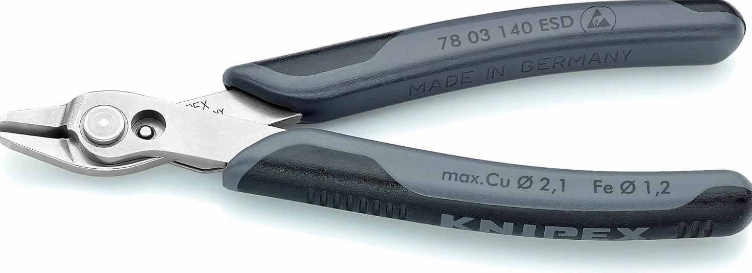 KNIPEX Electronic Super Knips XL ESD sur carte LS avec poignées multimatières 140 mm, 78 03 140 ESDSB