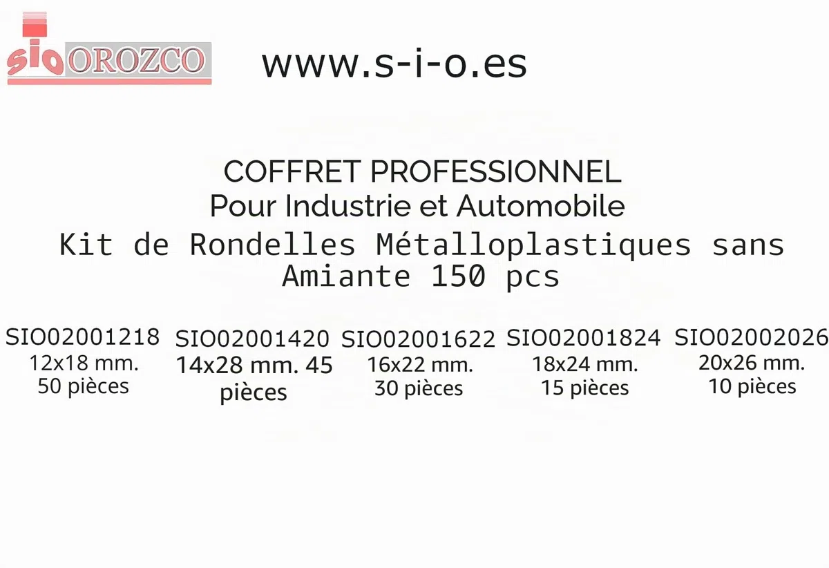 150 Rondelles Carter Huile Sans Amiante – Assortiment Joints Vidange Moteur Voiture – Rondelles Étanchéité Bouchon Carter Auto Moto – Kit Réparation Vidange Automobile Eco