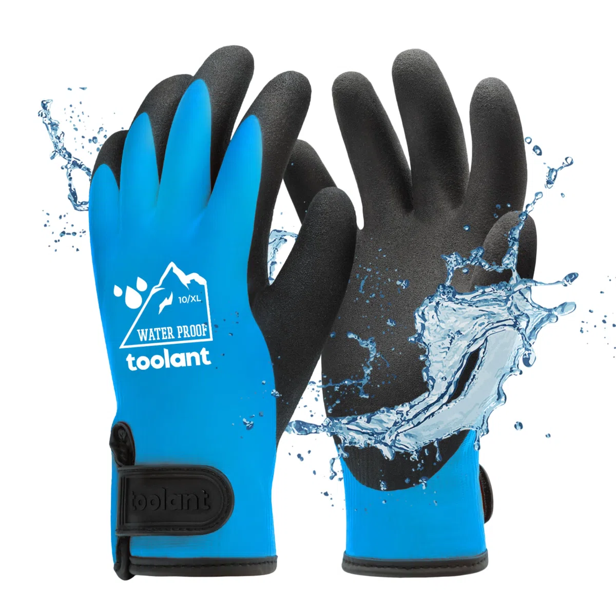 toolant Gants de travail 100% étanches pour hommes et femmes, gants de travail d'hiver pour temps froid, écran tactile, gants thermiques chauds, bleus, taille XL