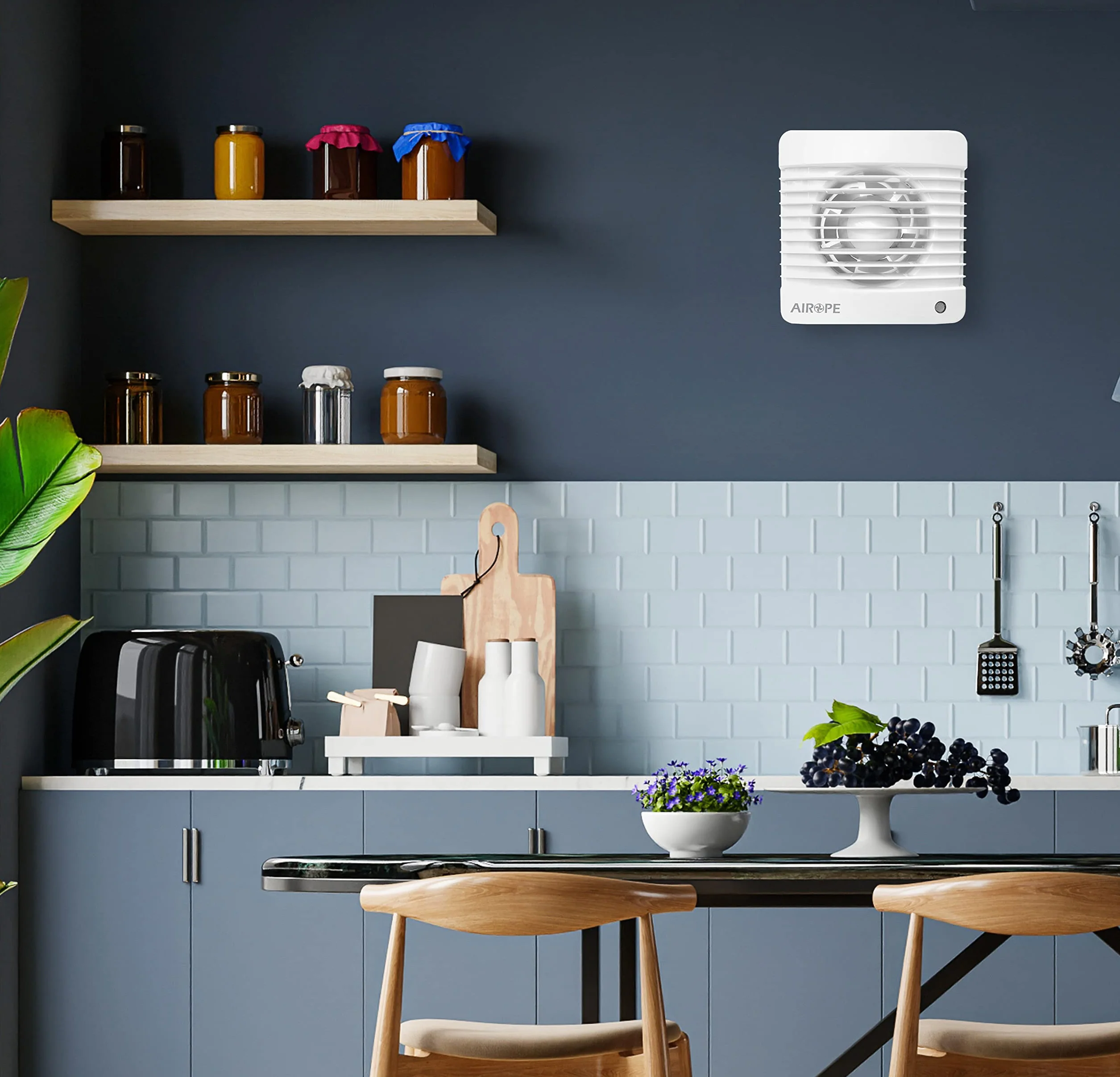 100 mm Ventilateur,Extracteur d'Air,VMC,avec Clapet Anti-Retour + Moustiquaire Intégré,7 W,dB(A) 26, pour Salle de Bain,Cuisine,Bureau,WC,Silencieux,Garantie 5 ANS par AIROPE