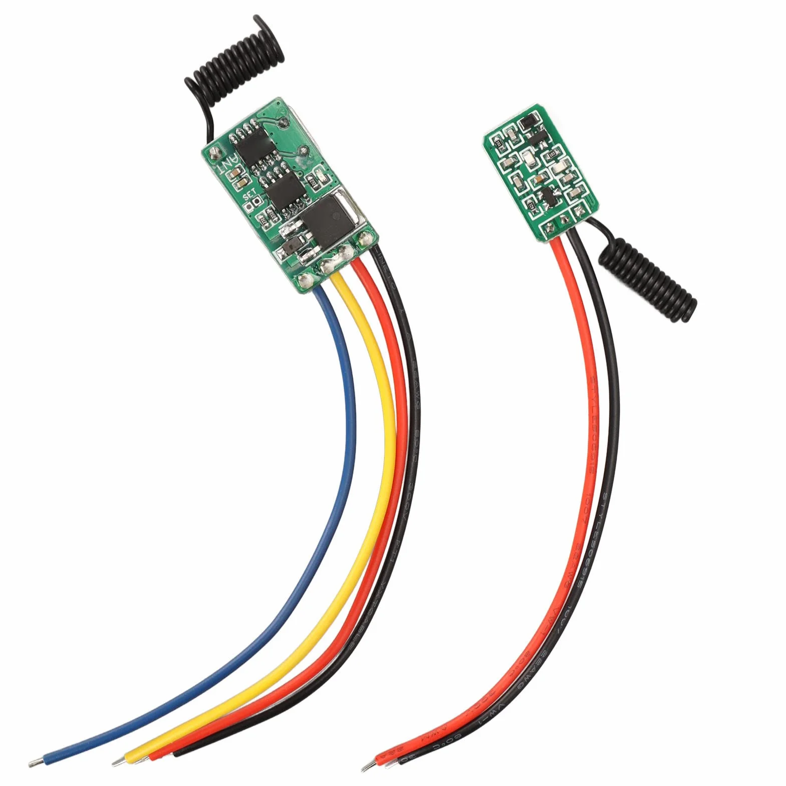 Jectse Commutateur de Télécommande RF 433 MHz, Récepteur DC6 V 36 V, émetteur DC5 V 24 V, Module Superhétérodyne PCB Miniature avec Haute sensibilité, pour Murs, Sols, Portes, Maison