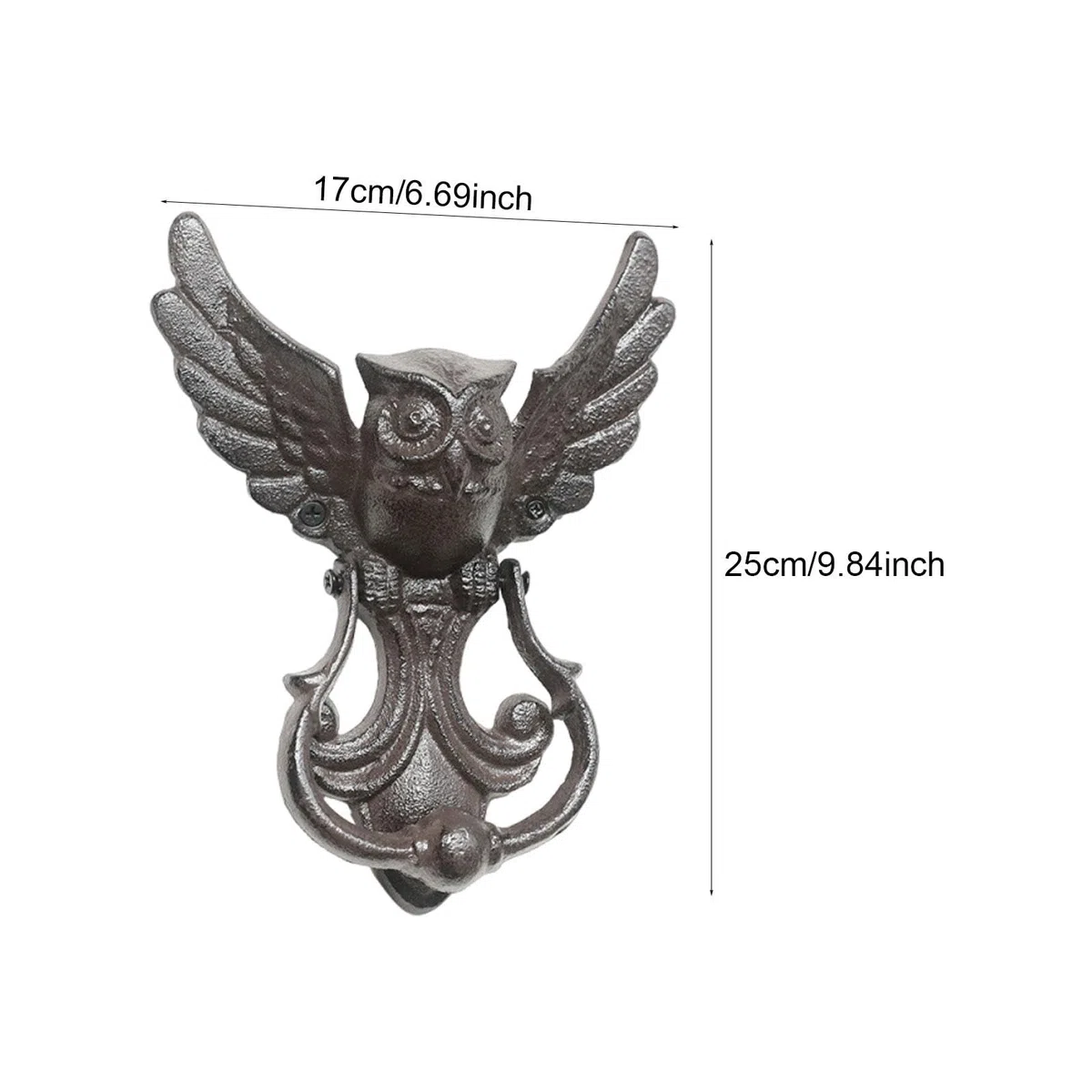 Heurtoir de Porte Hibou, Accessoire de Quincaillerie Extérieure Pratique et Robuste, Antique