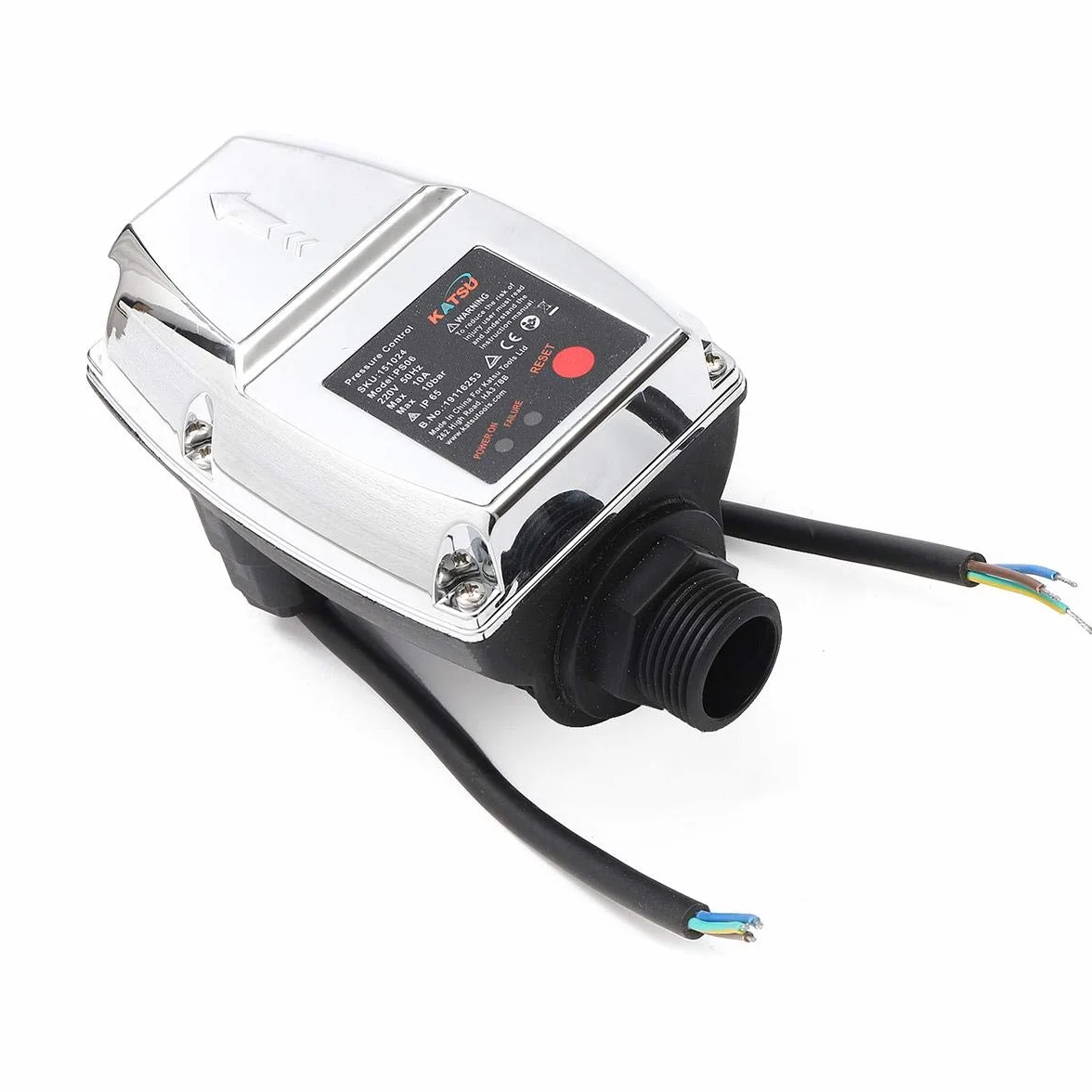 KATSU Commutateur de Contrôle de Pression de Pompe à Eau Automatique, Régulateur de Pression électronique Réglable, pour Pompe Submersible, Pompe de Surpression, Pompe de Jardin