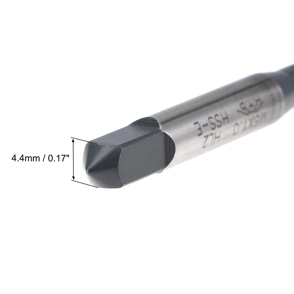sourcing map Lot de 2 tarauds à goujure hélicoïdale M6 x 1,0, filetage métrique en acier rapide, revêtement nitruré, tige ronde avec extrémité carrée, tolérance H2