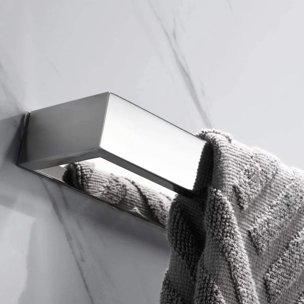 Anneau Porte-Serviette SUS 304 Acier Inoxydable Chrome Salle de Bain Porte-Serviette Mural Accessoires Auto-adhésif (Argent)
