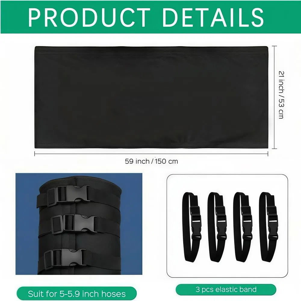 Manchon isolant pour tuyau CA portable, 150 x 50 cm, couvercle isolant, tuyau d'échappement, climatisation, couvercle isolant AC, isolation de tuyau CA portable