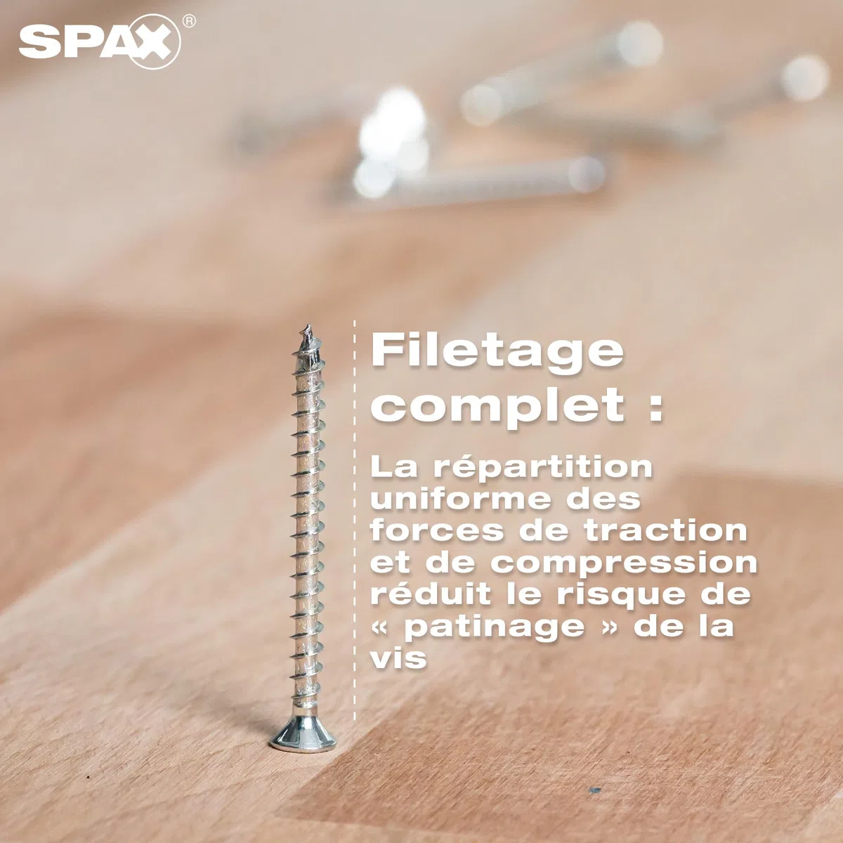 SPAX Vis universelle 4 x 40 mm, 360 pièces - Vis à bois, filetage total, tête fraisée, T-STAR Plus T20, pointe 4CUT, revêtement WIROX - 8000000277153
