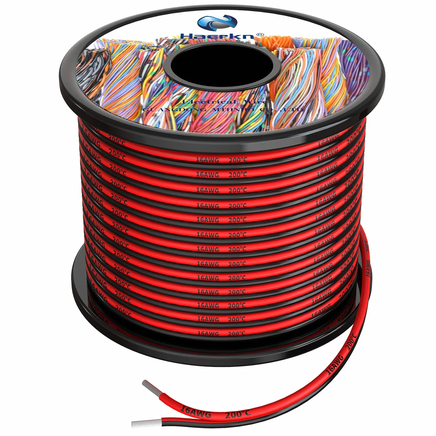 Haerkn Fils électrique en Silicone 1.3mm² 16awg 10 Mètres par axe | Cable fil de cuivre étamé multibrins Résistant à Haute Température anti-corrosion et facile à souder,Ultra flexible et doux