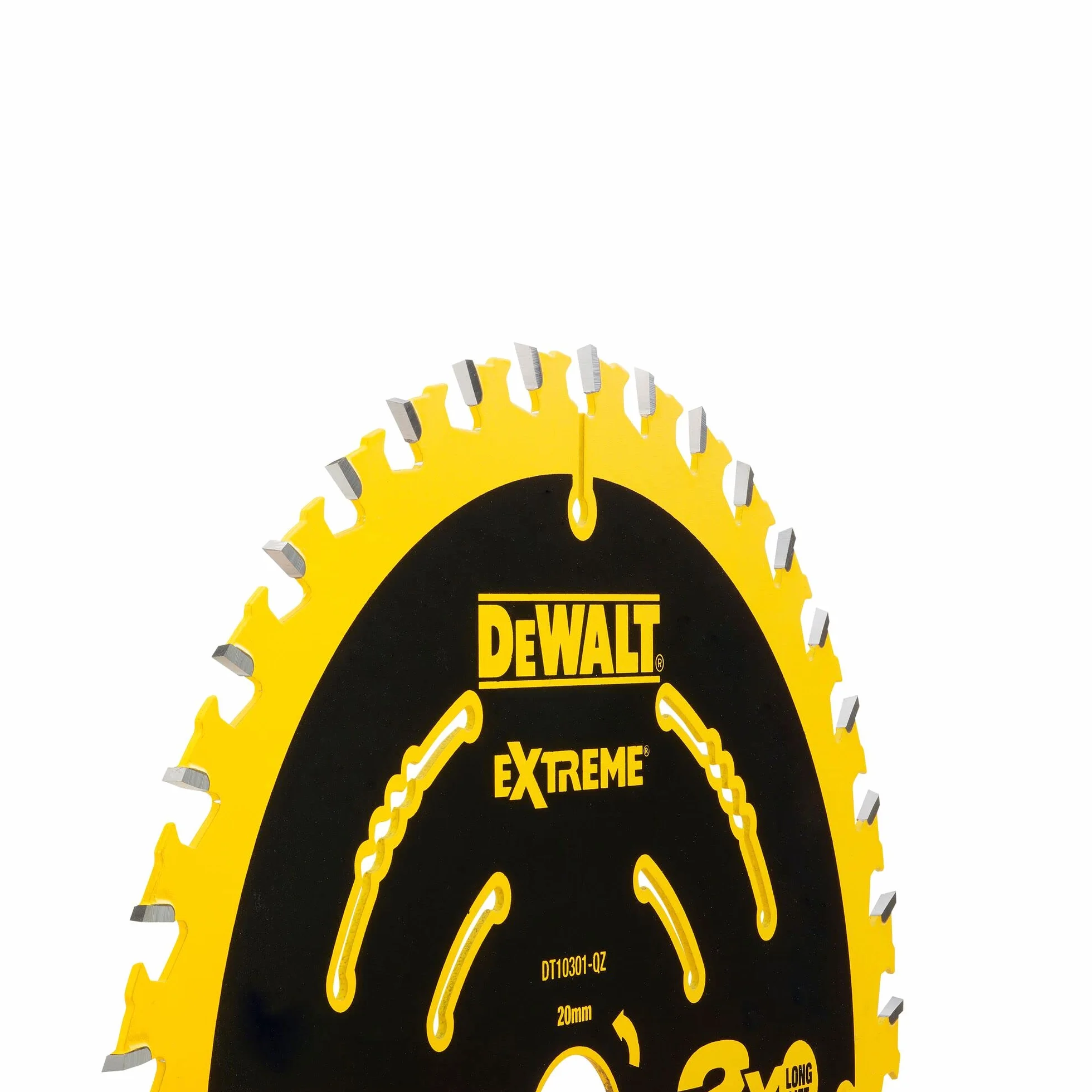 DeWalt Lame de Scie Circulaire Portative - DT10301-QZ - Lame Extreme Cutting pour Scies Circulaires - Lame Ø165mm - Taille de l'Alésage 20mm - Épaisseur 1,65mm - 40 Dents Argent