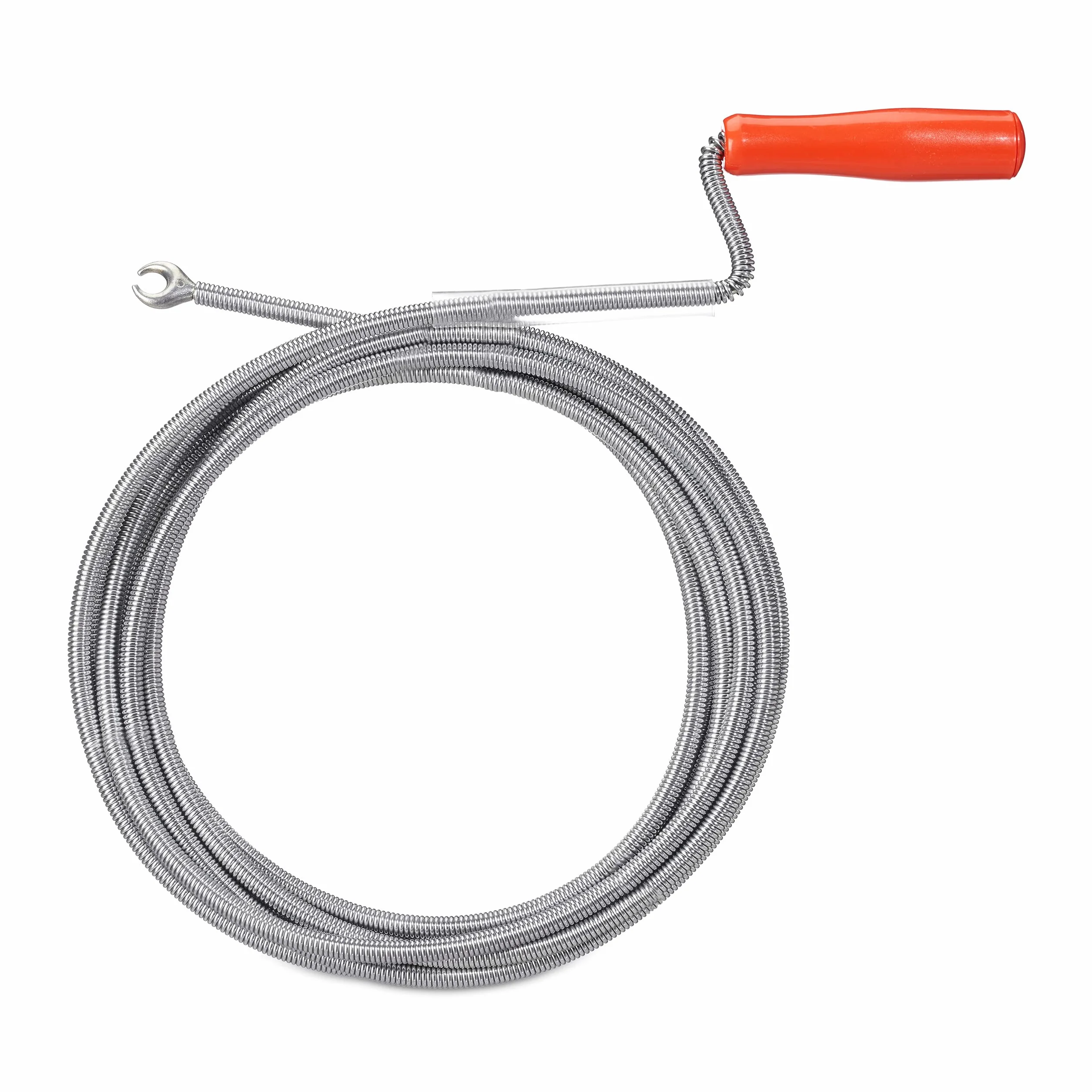 Relaxdays Spirale de nettoyage de tuyaux avec pince, nettoyage mécanique tuyaux, WC, douche, éviers, 9mmx 5m,argenté
