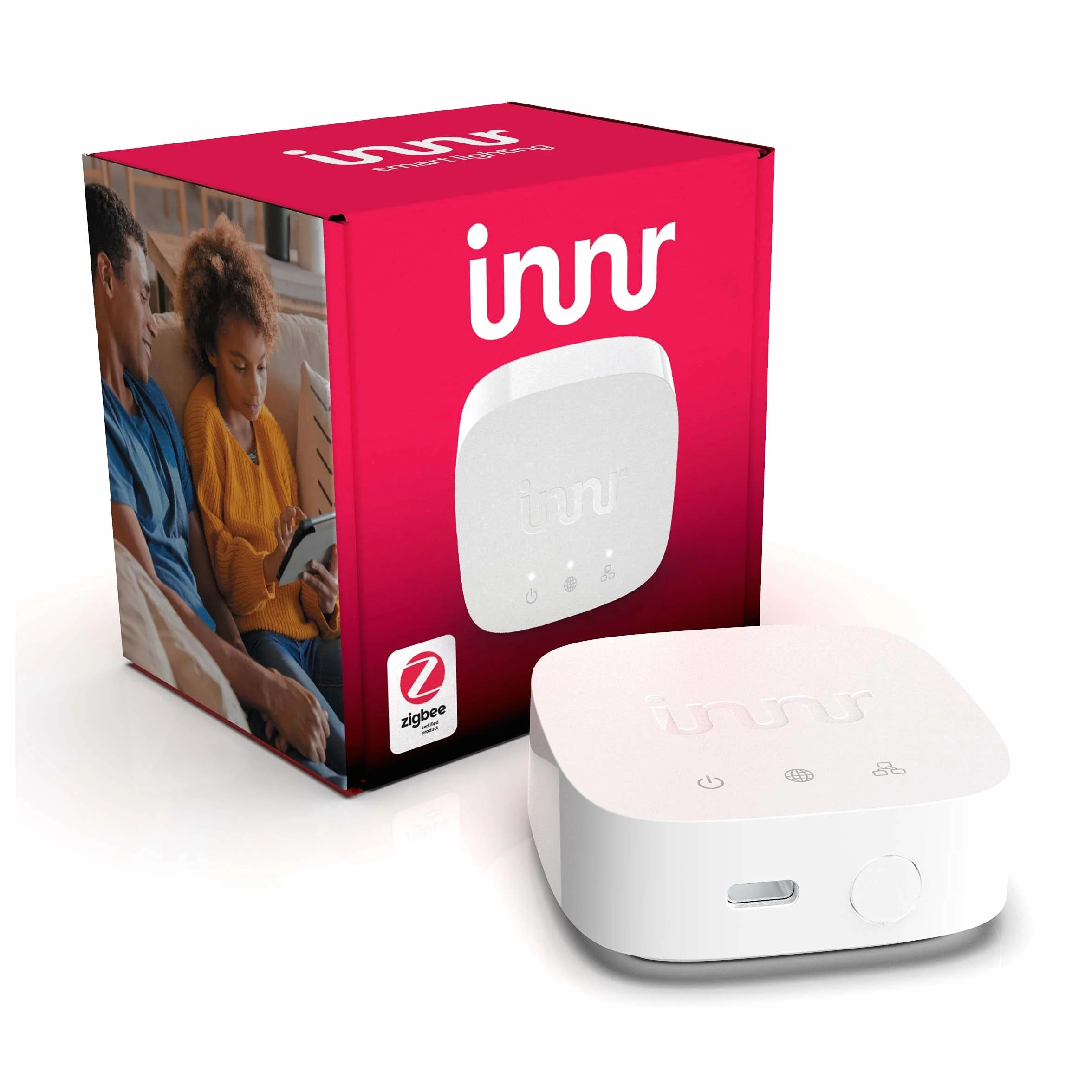 innr Zigbee Gateway, WLAN, Fonctionne avec Alexa, Siri Shortcuts, Hub Zigbee pour éclairage intelligent, commande vocale, contrôle intelligent, pont Zigbee, BG 220