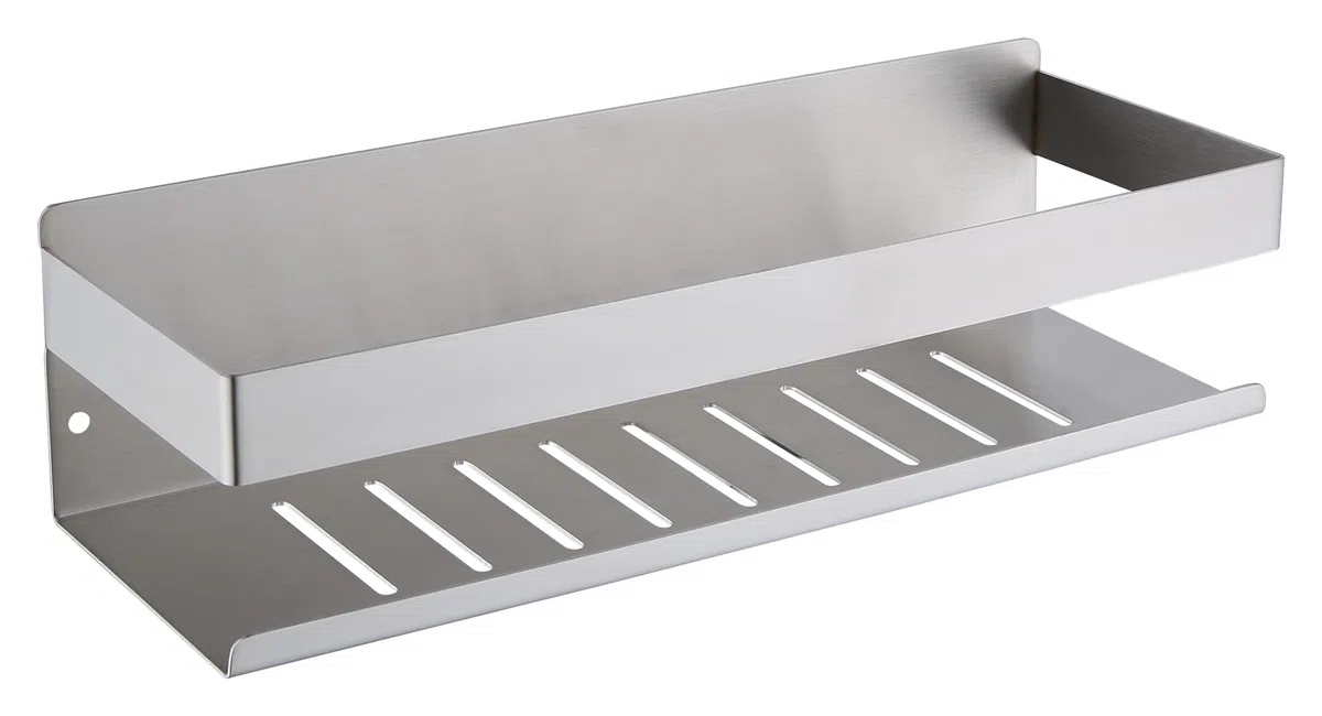 Étagère de Douche sans Perçage, Étagère de Douche Auto-adhésif,SUS304 Acier Inoxydable Adhésive Panier de Douche Nickel Brossé 30CM