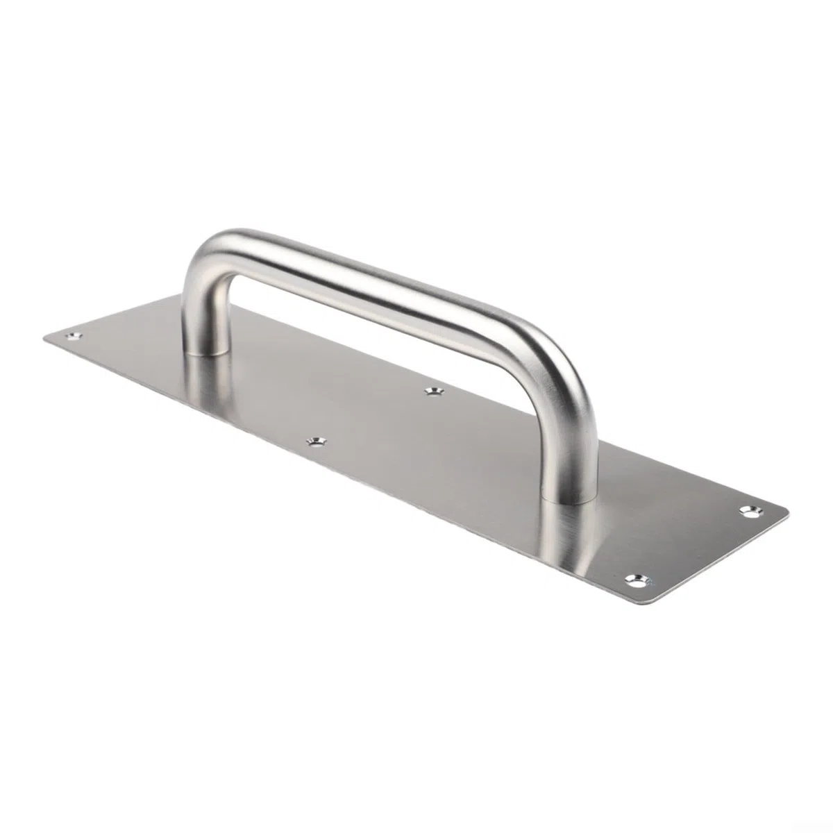 Plaque Hle en acier inoxydable robuste - 300 x 80 mm - Pour porte coulissante en bois - Argenté (sans poignée)