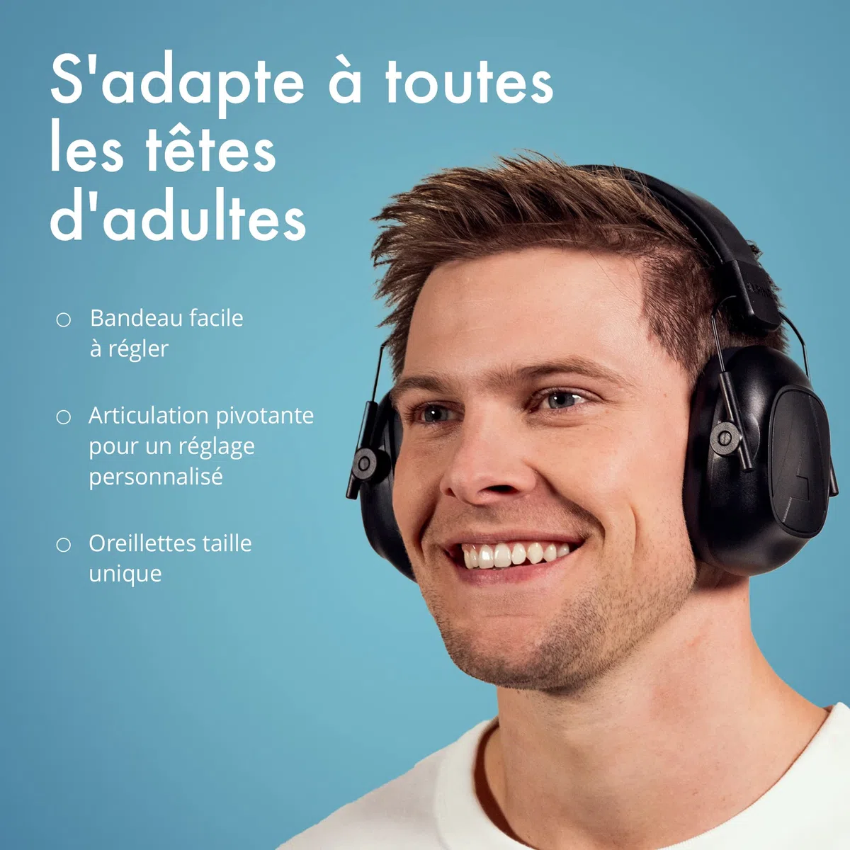 Alpine Casque antibruit adultes Defender- Haute qualité - Idéal pour la concentration, le jardinage & bricolage, le tir sportif - Serre-tête réglable - Confort assuré toute la journée - 26dB